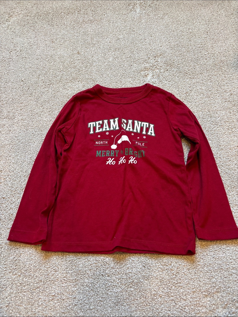 The Children's Place Red 'Team Santa' Long-Sleeve Tee